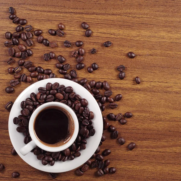 Sfondo con tazza di caffè caldo — Foto Stock