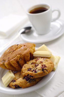 kurabiye, kek, çikolata ve kahve