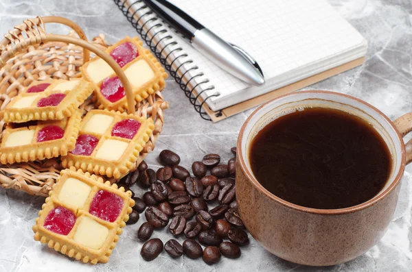 Καφές και μπισκότα. — Φωτογραφία Αρχείου