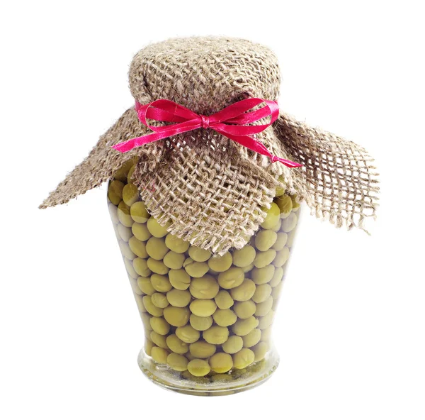 Canned green peas — Stock Photo, Image