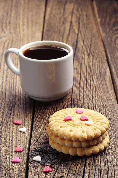 Filiżankę kawy i ciasteczek — Zdjęcie stockowe