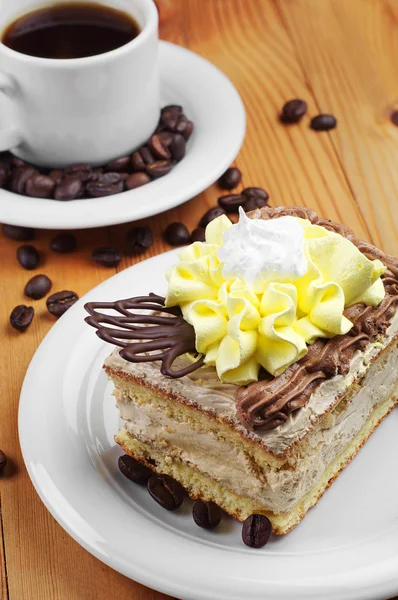 Kek ve kahve — Stok fotoğraf