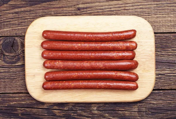 Thin smoked sausage — Stock Photo, Image