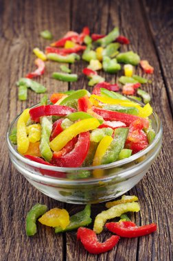 donmuş çok renkli biber 