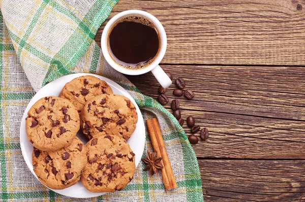 Kopp kaffe och kakor — Stockfoto