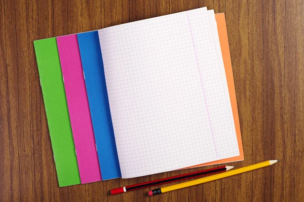 Opened school notebooks — Stock Photo, Image