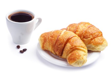 iki kruvasan ve kahve