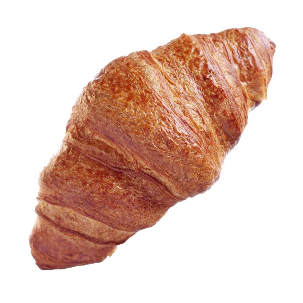 Freshly Baked Croissant Isolated White Background Flour Top View — Stock Photo, Image