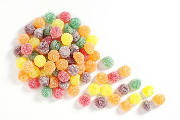 Fruit Flavored Jelly Sweets White Background Top View — Stock Photo, Image