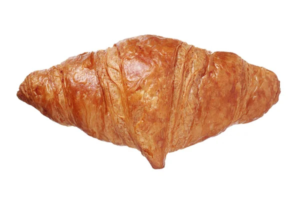 Traditional French Croissant Isolated White Background Top View — Stock Photo, Image