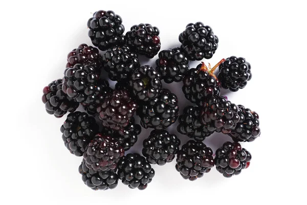 Sweet Fresh Blackberry White Background Close Top View — Stock Photo, Image