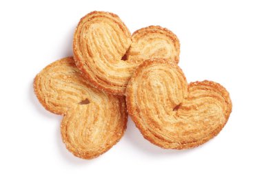 Palmier, ayrıca beyaz arka planda domuz kulağı, üst manzara.