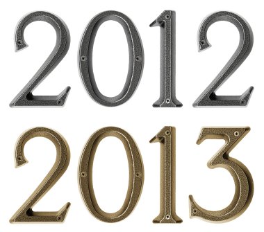 Yeni yıl 2013 önümüzdeki - metal numaraları 2012 ve 2013 kavramdır
