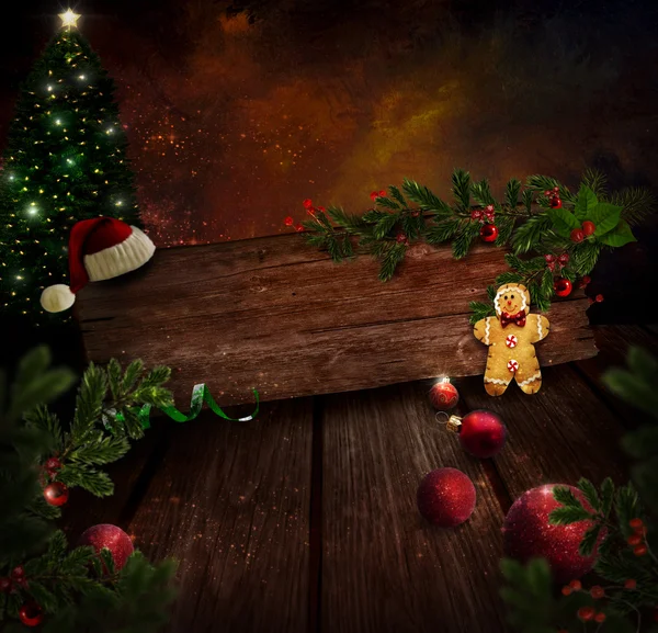 圣诞设计-夜圣诞树 — 图库照片#