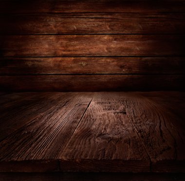 Wood background - table with wooden wall clipart