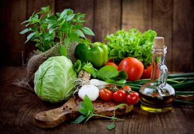 Fresh organic vegetables clipart