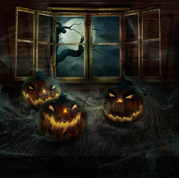 Halloween design - övergivna pumpor — Stockfoto