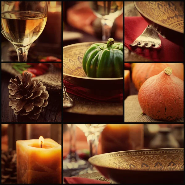 Herfst diner collage — Stockfoto