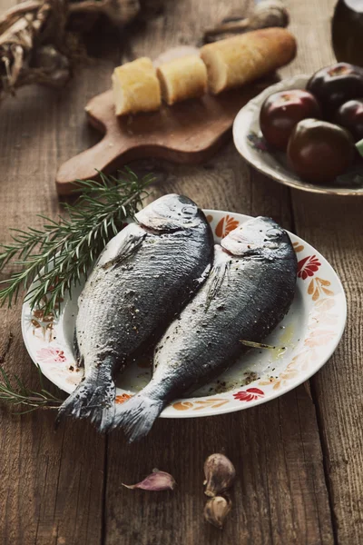 Peixe e legumes — Fotografia de Stock