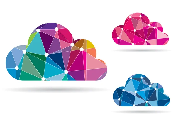Nuvem colorida abstrata para computação, Apps, Web — Vetor de Stock
