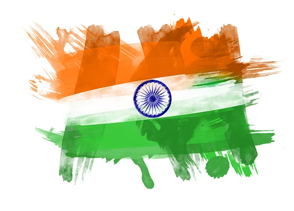 Bandeira da Índia em fundo preto — Fotografia de Stock