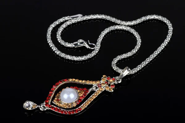 Styl Indyjski biżuteria set - naszyjnik i kolczyki — Zdjęcie stockowe