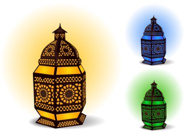 İslami lamba için Ramazan bayram kutlamaları - vektör illustratio