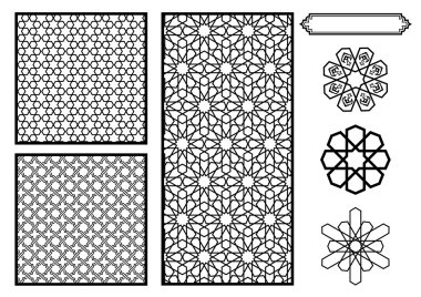Traditional Middle Eastern Islamic Patterns - Vector clipart