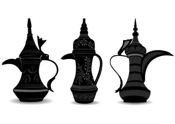 Tetera árabe - Dallah - Ilustración vectorial — Vector de stock