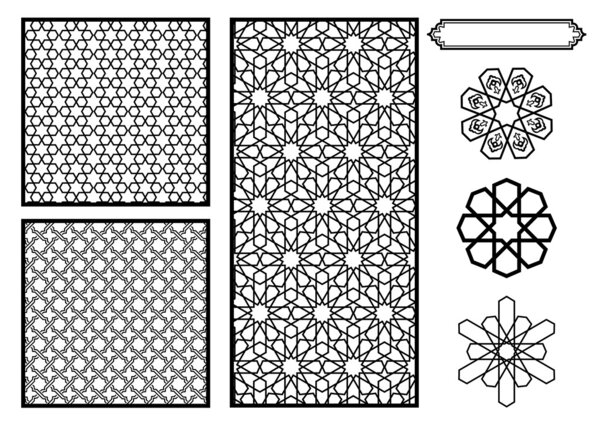 Traditional Middle Eastern Islamic Patterns - Vector