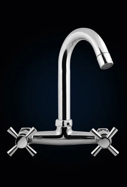 Kitchen Faucet isolated on black background — Stock Photo, Image