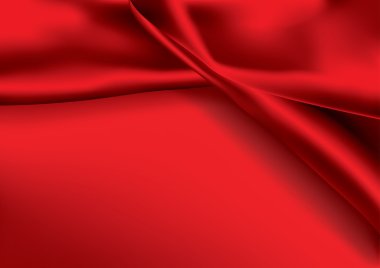 Red colored satin fabric background - Vector Illustration clipart