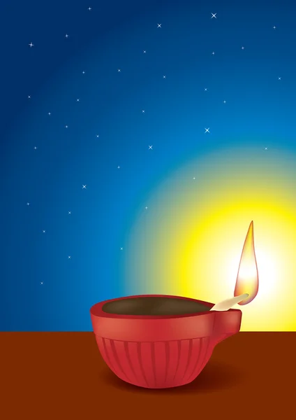 Diwali diya gökyüzü arka plan - vektör çizim — Stok Vektör