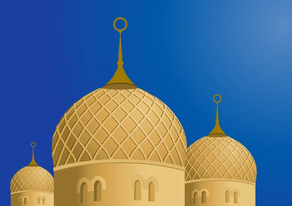 Мечеть и голубое небо - векторная иллюстрация — стоковый вектор