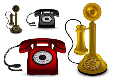 Retro telefon - vektör çizim