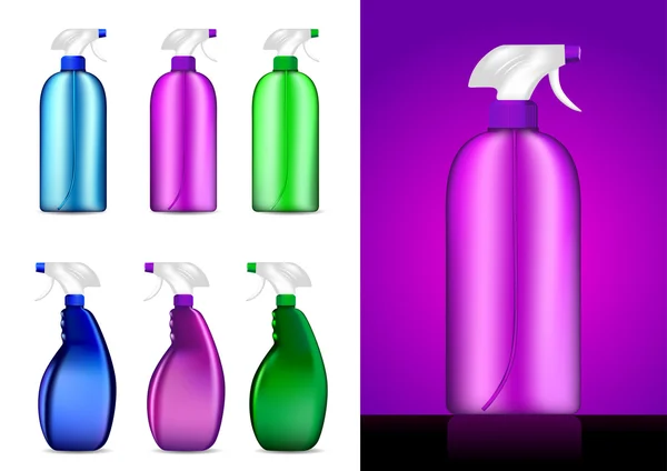 Colorful Spray bottles vector illustrations — Stock Vector