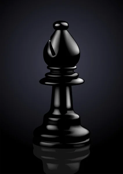 Chess Black Bishop - Ilustración vectorial — Vector de stock