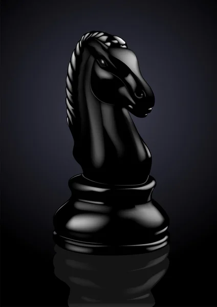 Σκάκι μαύρο ιππότης - εικονογράφηση φορέας — Διανυσματικό Αρχείο
