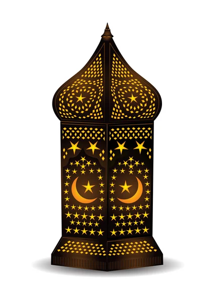 Linterna árabe intrincada para celebración de eid o ramadán — Vector de stock