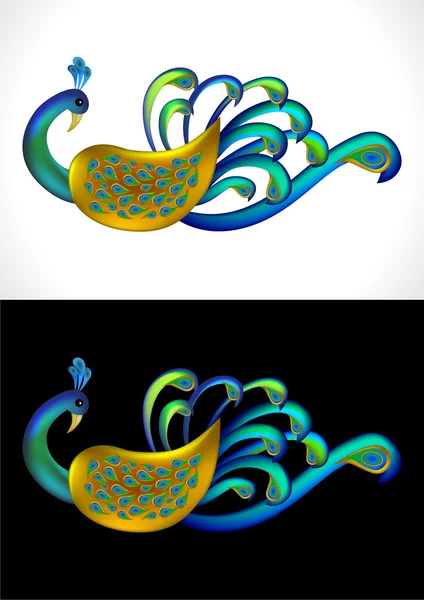Beautiful Peacock Vector Illustration — Stock Vector