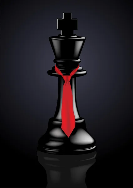 Chess Black King avec une cravate - Illustration vectorielle — Image vectorielle