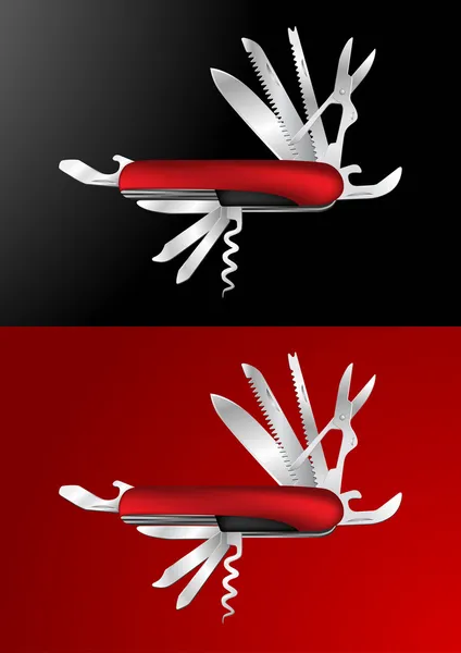 Swiss army knife vectorillustratie — Stockvector