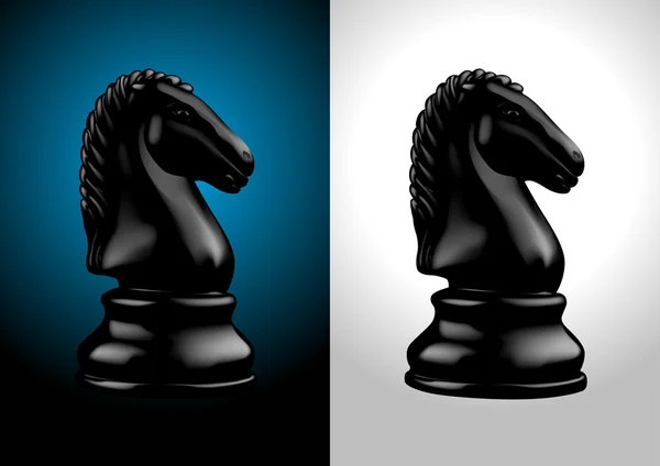 Chess Black Knight - Vector Illustration — Stock Vector