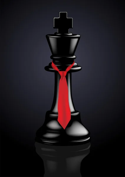 Шахматный черный король с галстуком - Версия для печати - МК — стоковый вектор