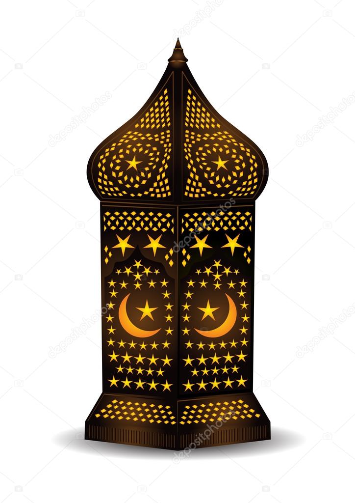 Intricate arabic lantern for eid or ramadan celebration