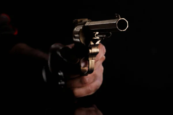 Silah Tabancası Silah Nişan Alındı Suç Öldürme Konsepti — Stok fotoğraf