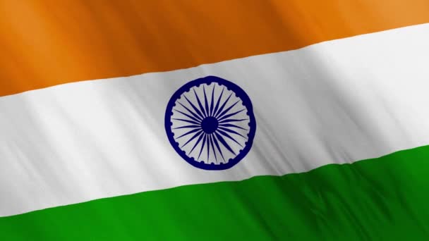Κινούμενη Ινδική Σημαία Κυματίζει Στον Άνεμο — Αρχείο Βίντεο