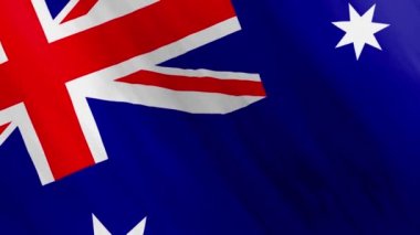 Animated Australia Flag Waving in the Wind