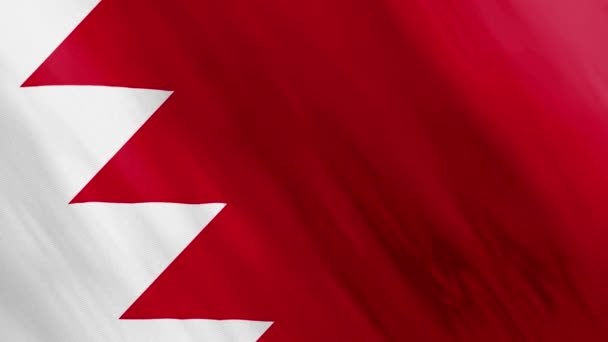 Animated Bahrain Flag Waving Wind — стоковое видео