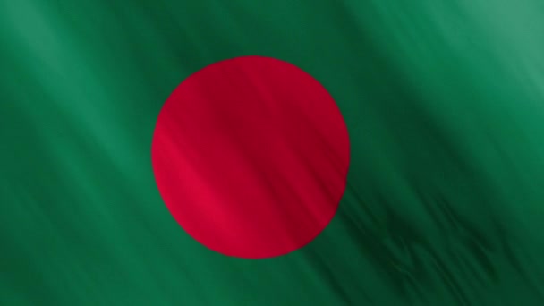 Animated Bangladesh Flag Waving Wind — Vídeo de stock